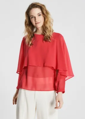 Blusa cropped in georgette