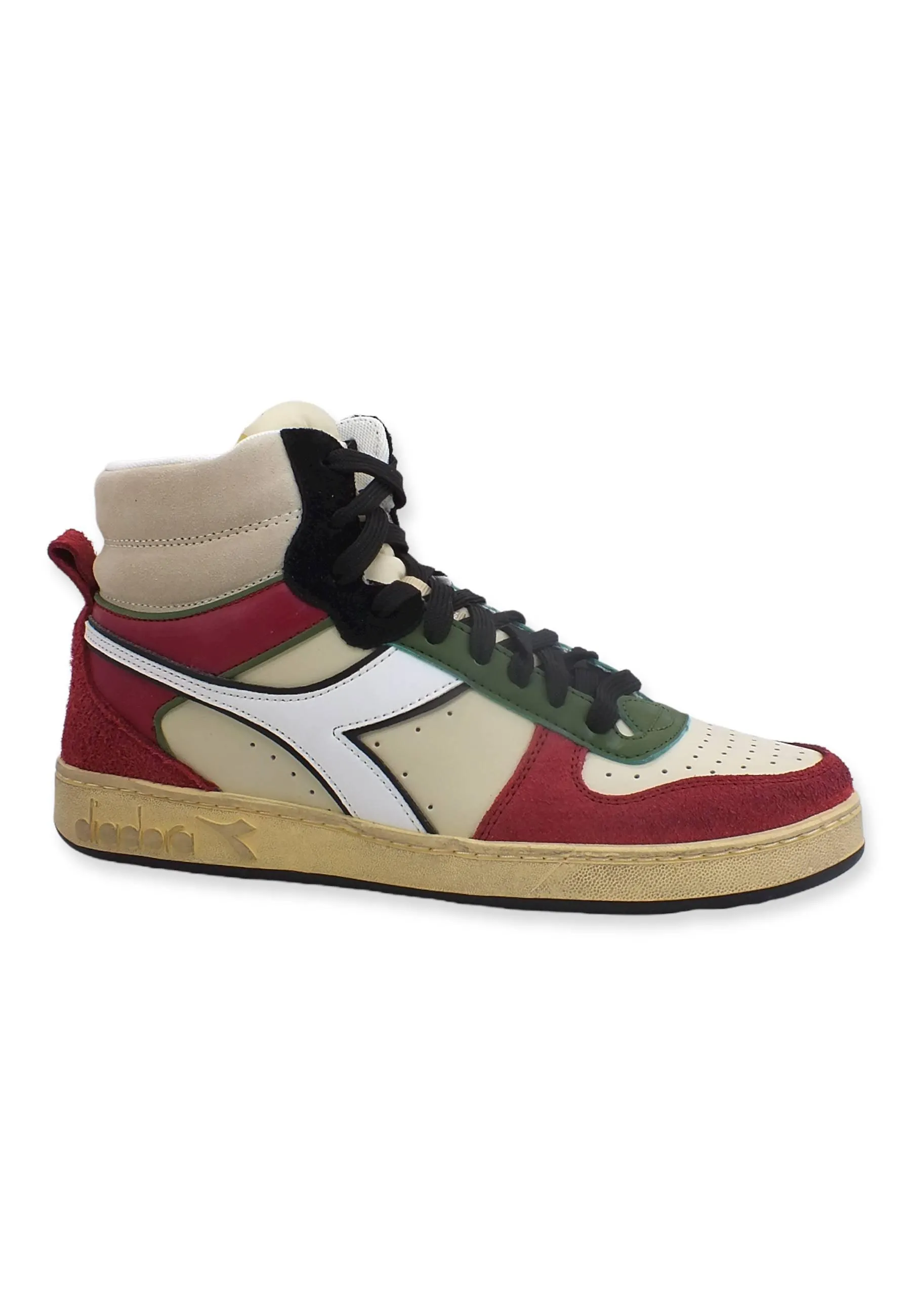 DIADORA Magic Basket Mid Sneaker Uomo Beige Cream Rhubarb Black 501.179008C9986