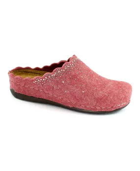 GRUNLAND PRAU CI2632 amarena rosso pantofole donna feltro re-soft strass