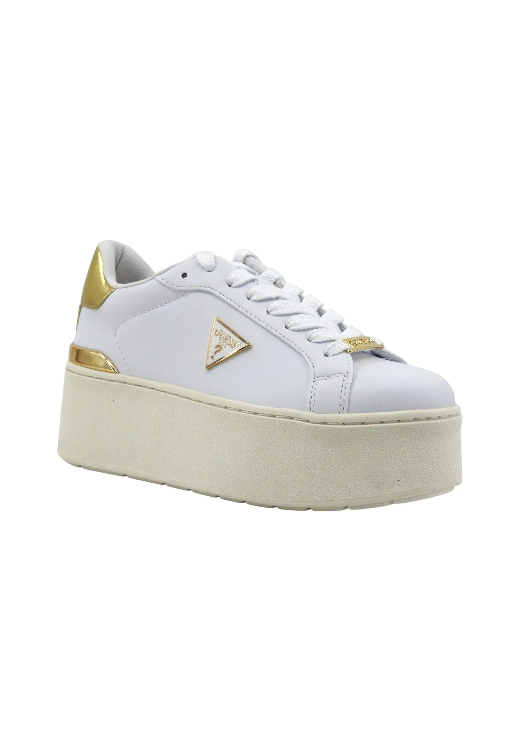 GUESS Sneaker Platform Donna White Gold FLPWLLLEL12