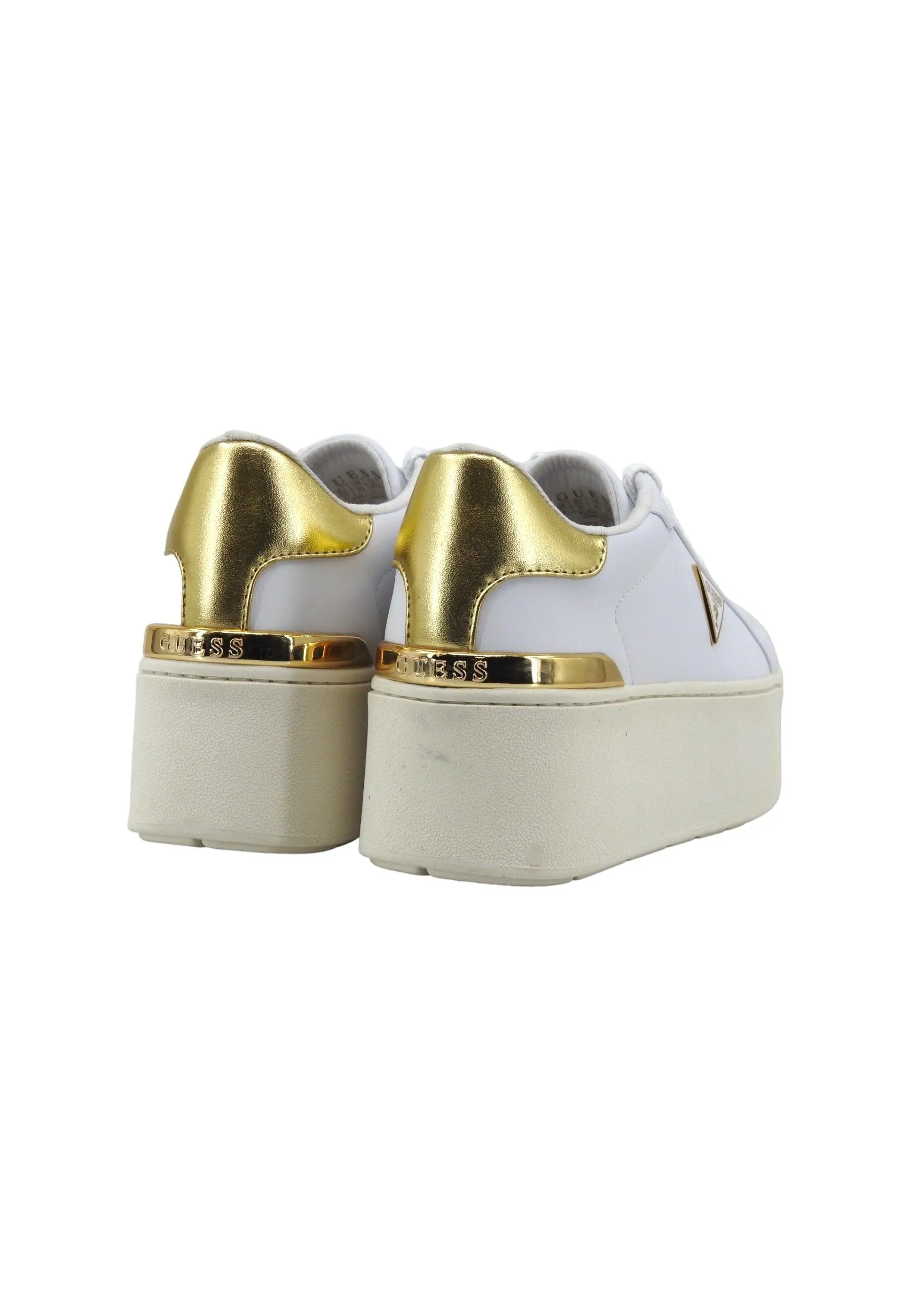 GUESS Sneaker Platform Donna White Gold FLPWLLLEL12