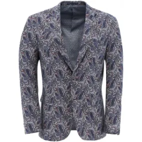 Henk ter Horst Giacca motivo paisley Blu