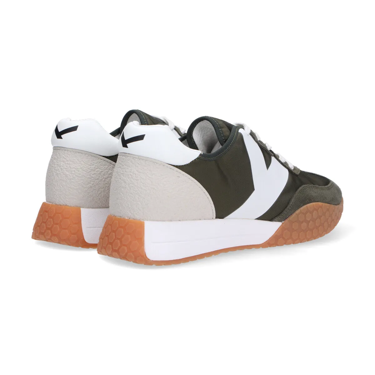 Keh-noo sneaker camoscio nylon verde bianco