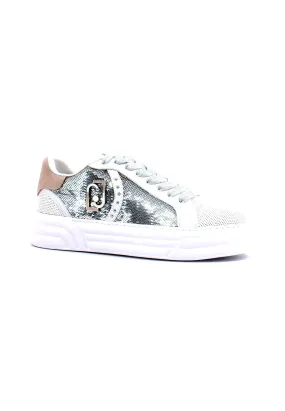 LIU JO Cleo 08 Sneaker Paillettes Donna White BF2073TX055