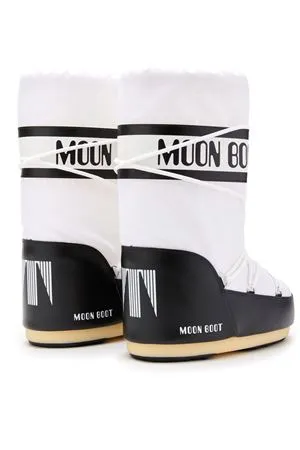 MOON BOOT Calzature,Stivaletti Icon Nylon Bianco e Nero 