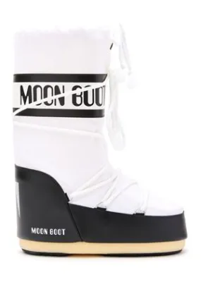 MOON BOOT Calzature,Stivaletti Icon Nylon Bianco e Nero 