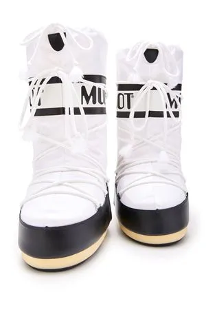 MOON BOOT Calzature,Stivaletti Icon Nylon Bianco e Nero 