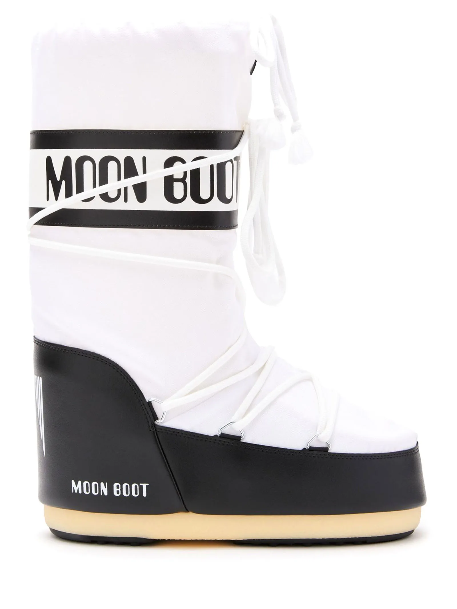 MOON BOOT Calzature,Stivaletti Icon Nylon Bianco e Nero 