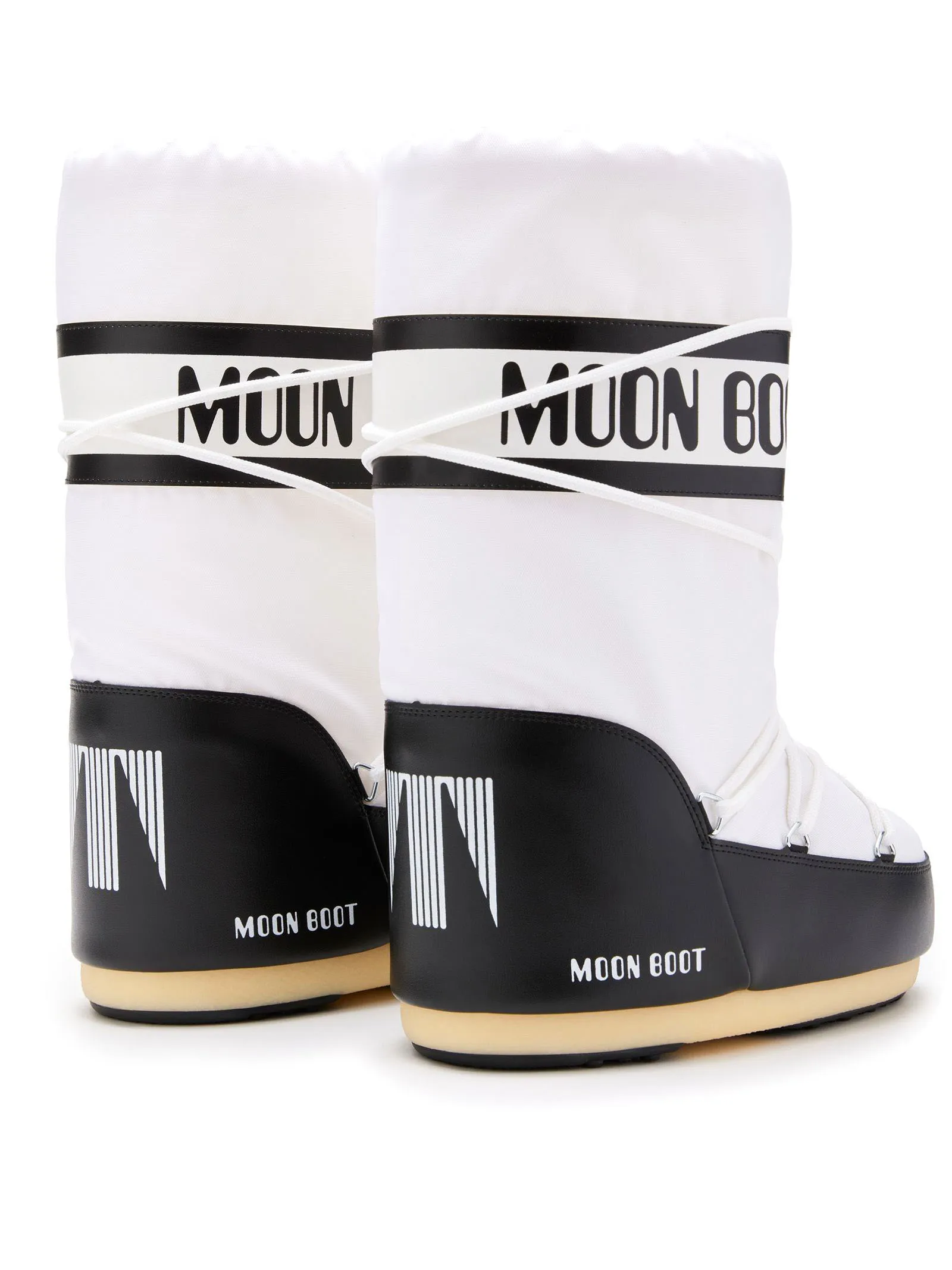 MOON BOOT Calzature,Stivaletti Icon Nylon Bianco e Nero 