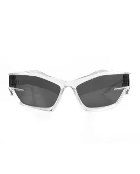 Occhiali da Sole Futuristico Casual Sunglasses Uomo Donna Lenti Nere Trasperenti Sportivo Unisex GIOSAL-OC1068A