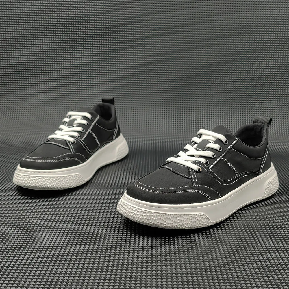 Scarpe casual piatte da uomo in tela minimalista