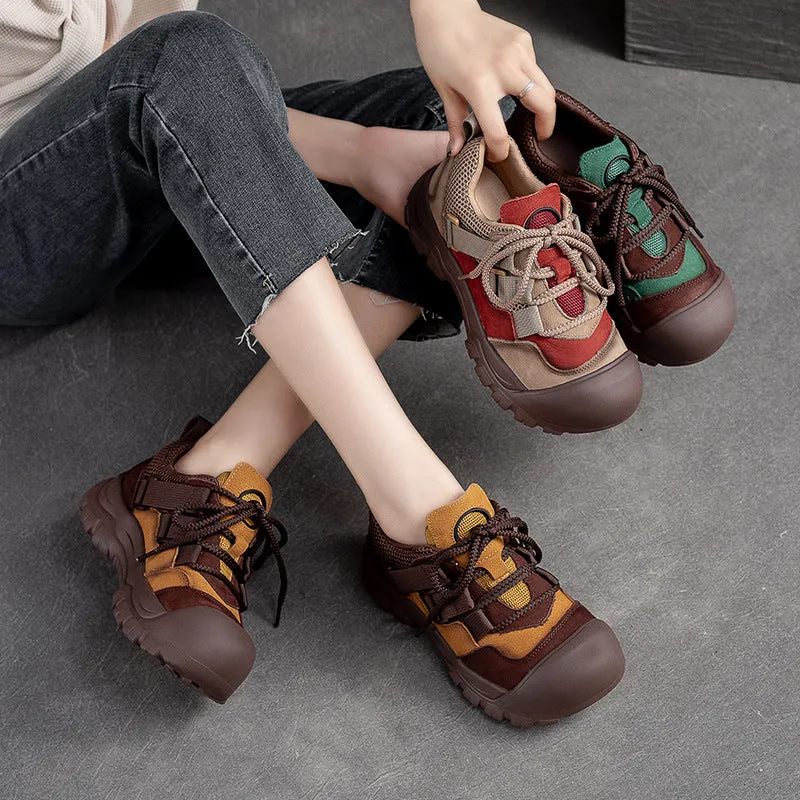 Scarpe casual retrò patchwork alla moda da donna