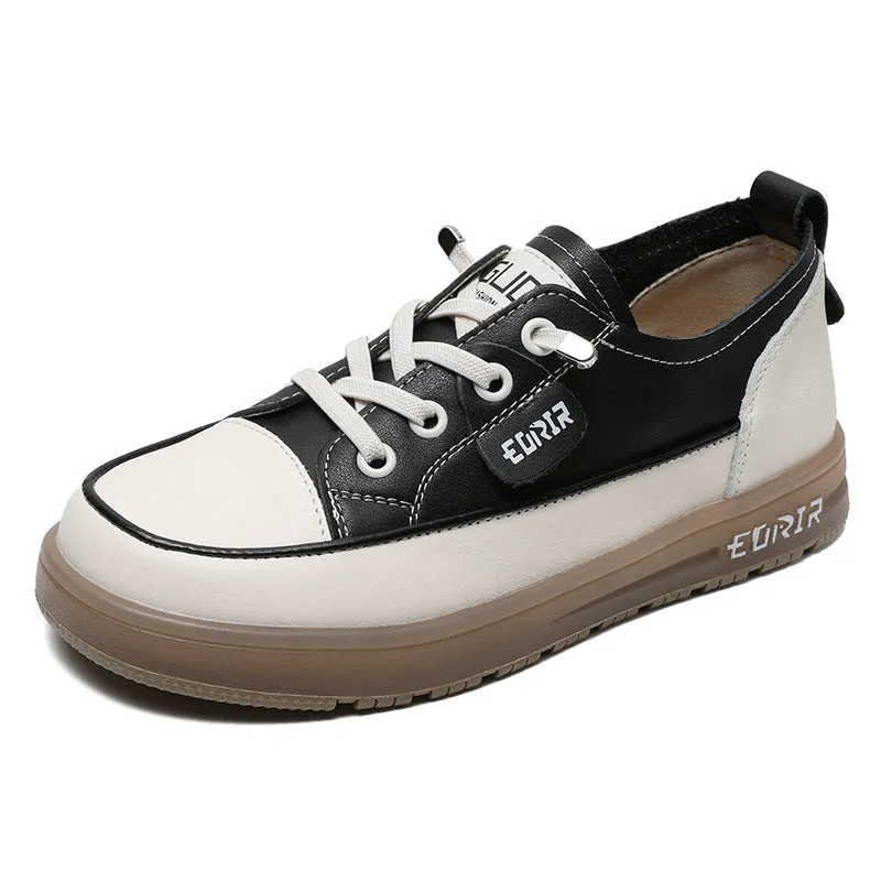 Scarpe casual slip-on piatte in pelle moda donna