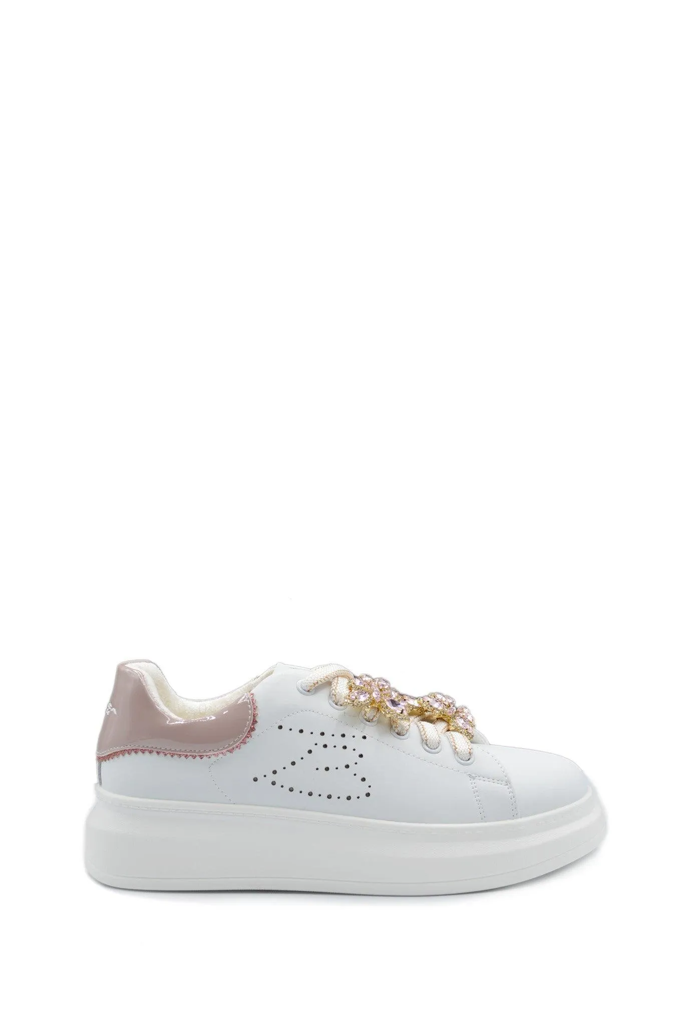 SNEAKER GLAMOUR IN PELLE C/FARFALLE