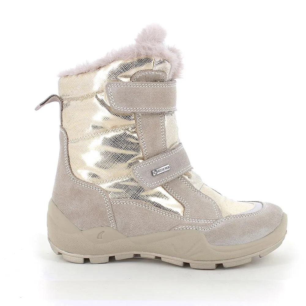 Stivaletti gore-tex da bambina avorio-oro            