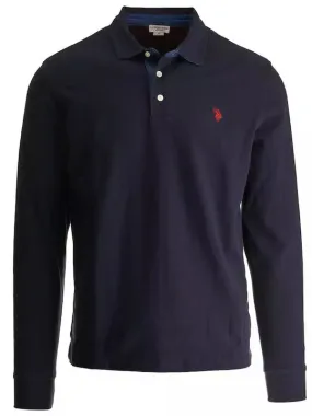 US Polo Assn. Lyle men's long sleeve polo shirt 6323147773 179 blue