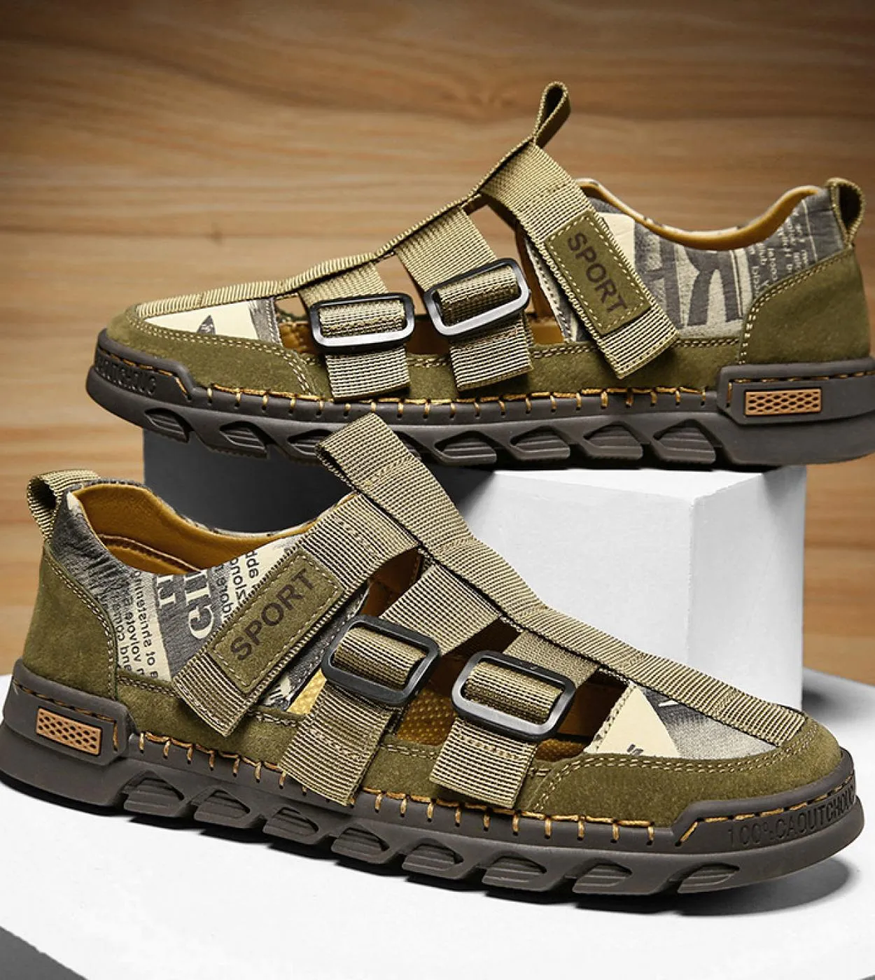 Vryheid Big Size 3848 Summer Outdoor Scarpe da uomo in pelle a rete Sandali da uomo per scarpe casual da uomo Water Walking Beac